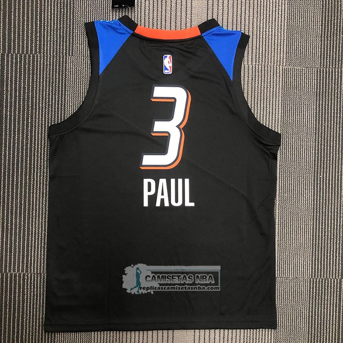 Camiseta Oklahoma City Thunder Chris Paul NO 3 Ciudad 2020-21 Negro